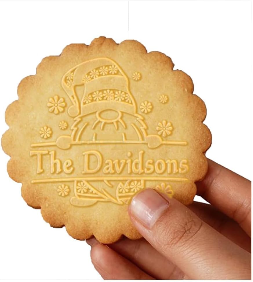 2026 Personalized Christmas Cookie Stamp Customizable Family Name Cookie Stamp A Christmas Surprise for Baking Enthusiasts (Design A)