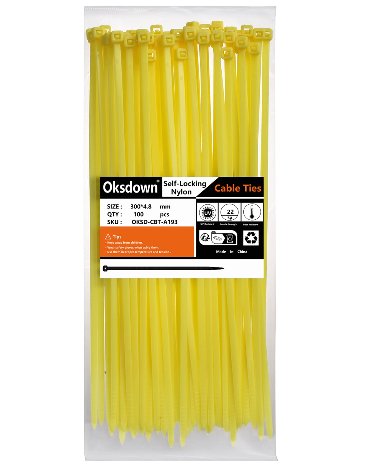 100 Pack Black Plastic Cable Ties 300mm×3.6mm Heavy Duty Strong Nylon Premium Self Locking 12 inch/30 cm Long Zip Tie Wraps