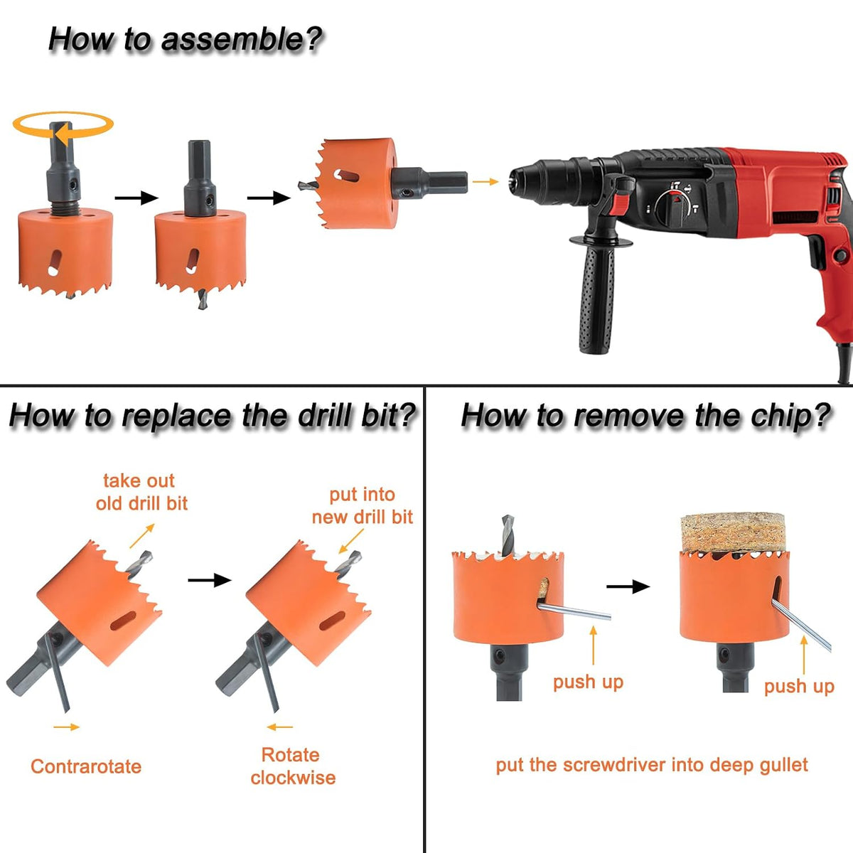 1-5/8 inch Hole Saw for Wood, Metal, Plastic & Drywall, with Arbor