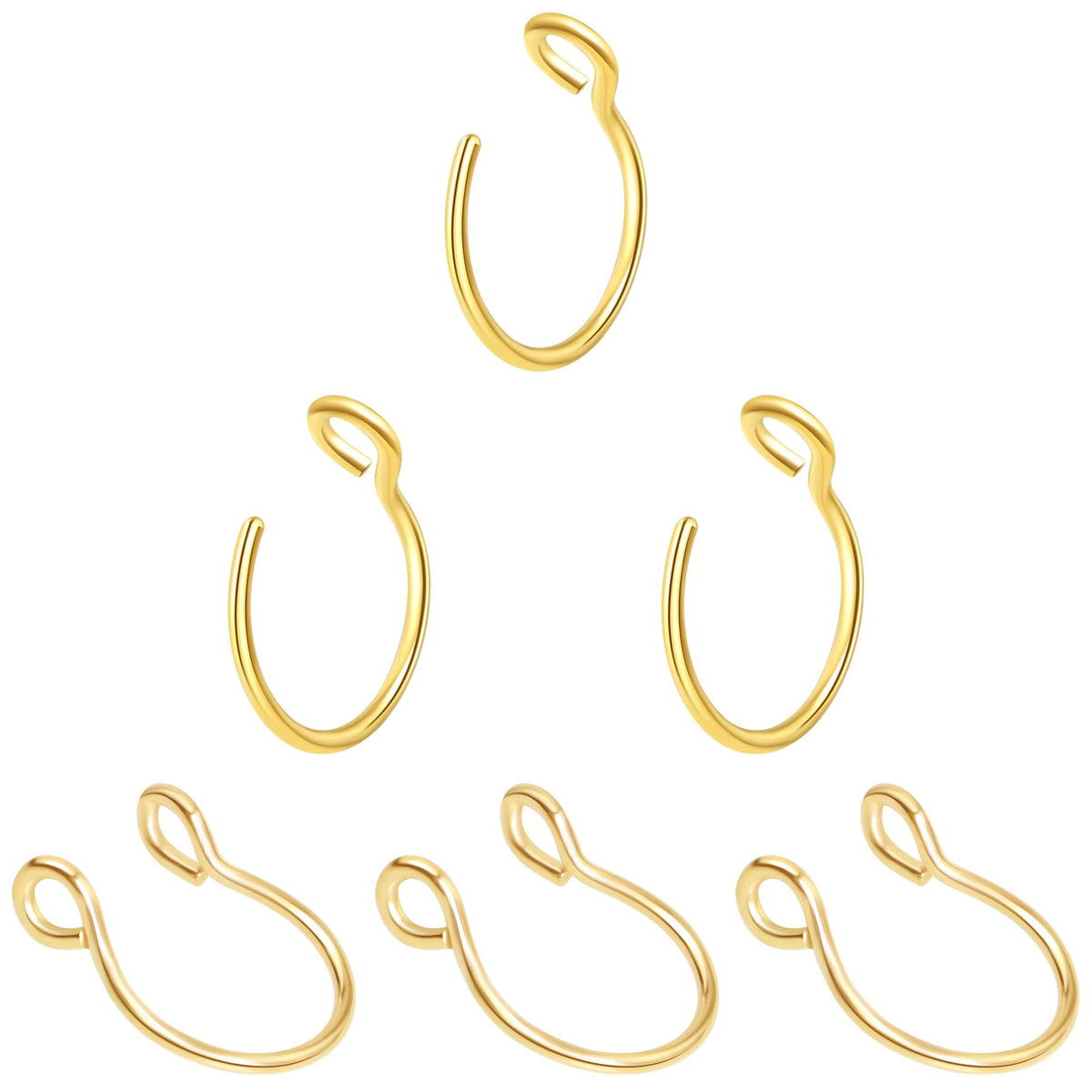 1-16Pcs 16G 18G 20G 22G Nose Rings Hoops Nose Piercings Fake Nose Ring Fake Septum Nose Ring Fake Lip Rings Fake Septum Piercing Fake Nose Piercing Fake Nose Hoop Faux Nose Rings Clip On Nose Cuffs Nose Piercing Jewelry Nose Rings for Women Men Nose Hoops