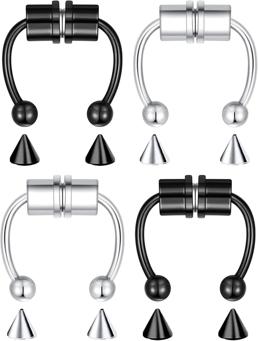 1-16Pcs 16G 18G 20G 22G Nose Rings Hoops Nose Piercings Fake Nose Ring Fake Septum Nose Ring Fake Lip Rings Fake Septum Piercing Fake Nose Piercing Fake Nose Hoop Faux Nose Rings Clip On Nose Cuffs Nose Piercing Jewelry Nose Rings for Women Men Nose Hoops