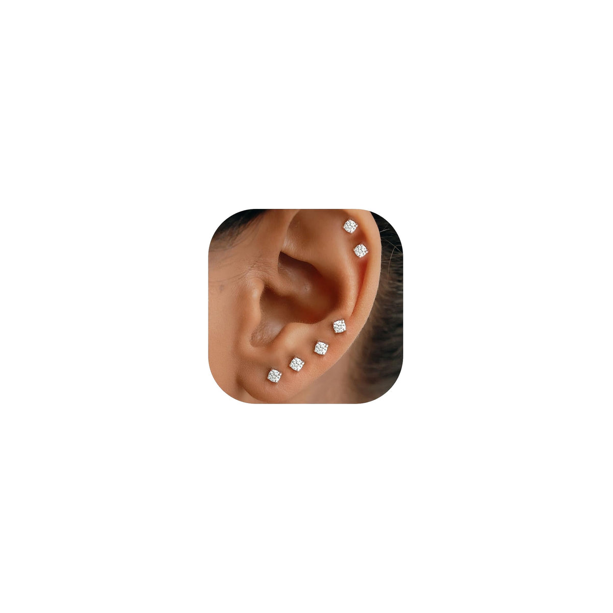 10 Pairs Small Stud Earrings for Women Hypoallergenic Multiple Piercings