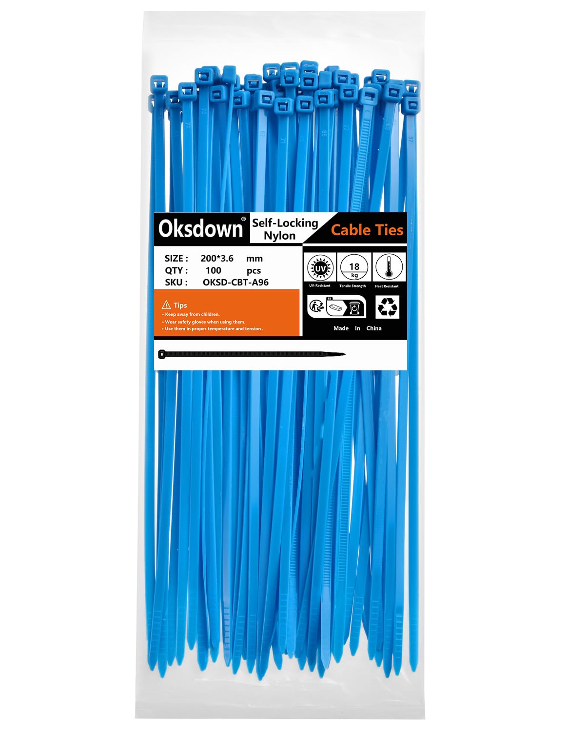 100 Pack Black Plastic Cable Ties 300mm×3.6mm Heavy Duty Strong Nylon Premium Self Locking 12 inch/30 cm Long Zip Tie Wraps