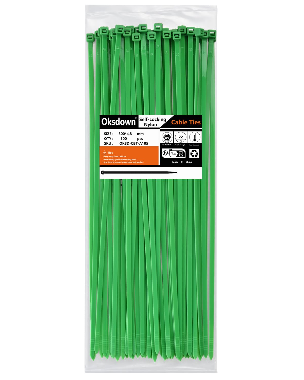 100 Pack Black Plastic Cable Ties 300mm×3.6mm Heavy Duty Strong Nylon Premium Self Locking 12 inch/30 cm Long Zip Tie Wraps