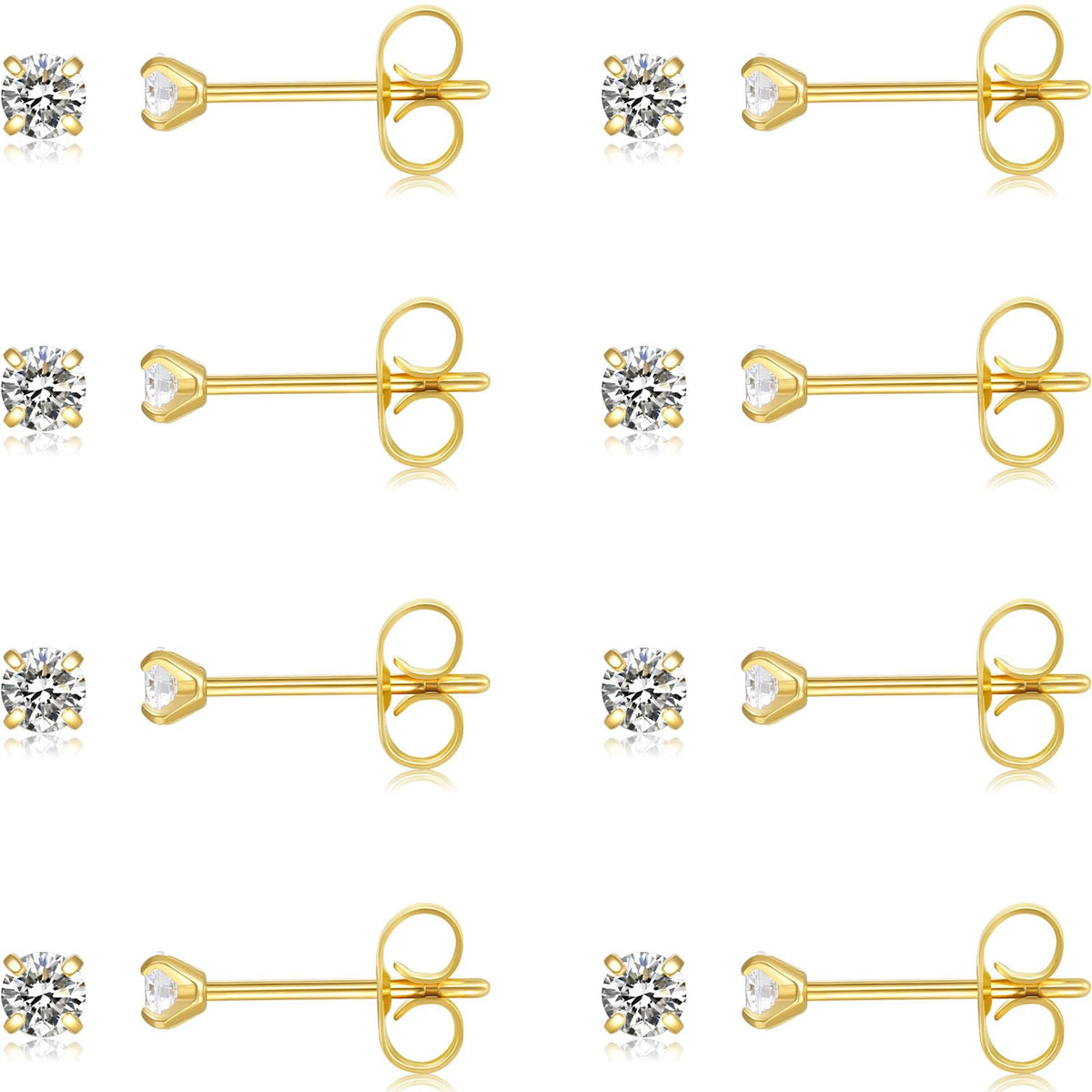 10 Pairs Small Stud Earrings for Women Hypoallergenic Multiple Piercings