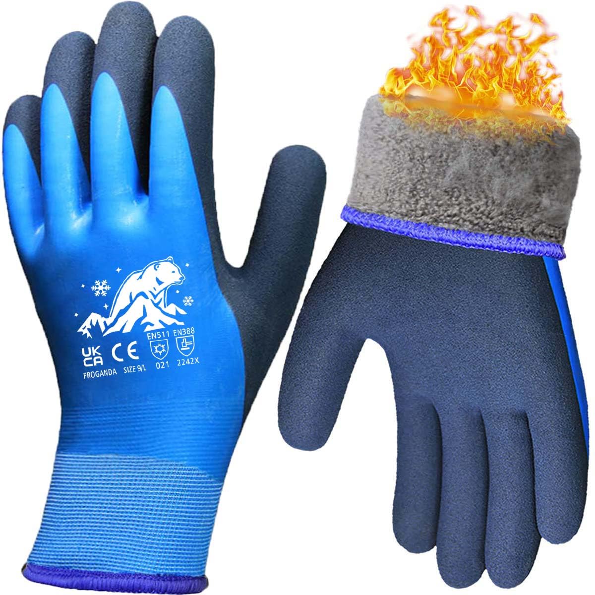 2 Pairs Waterproof Work Gloves Ultra-Grip Latex Coated Gardening Gloves, Durable and Versatile for Garden Car Fishing Outdoor Tasks
