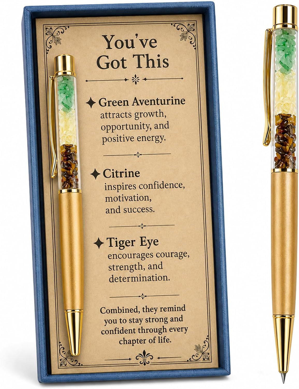1st Day Crystal Pen for Women, First Day of School Encouragement with Message Card, New Beginnings Keepsake, Inspirational Present for Student Teacher Friend Coworker (1st Day)