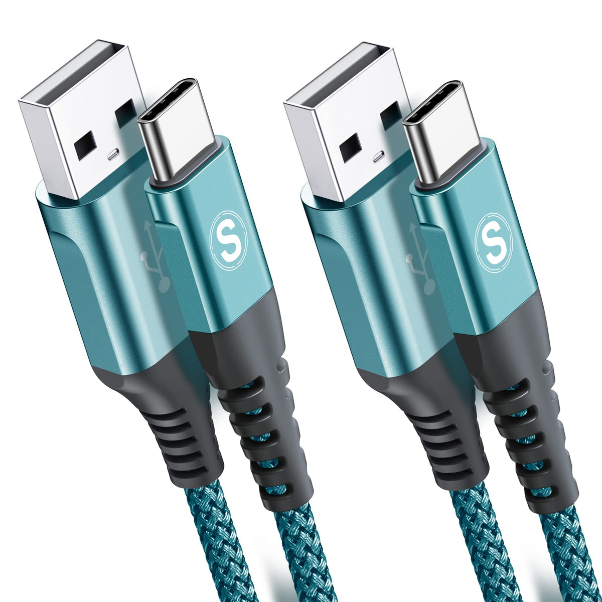 2-Pack 1M USB C Cable 3.1A Fast Car Charger Cable Compatible for iPhone 17 air 16 15 Plus Pro Max, Samsung Flip/Fold 7 6 5 4 3 S26 S25 S24 S10 S20 S21 S22 S23 A16/15/14/13/12 A35/A34 A56/55/54, Pixel