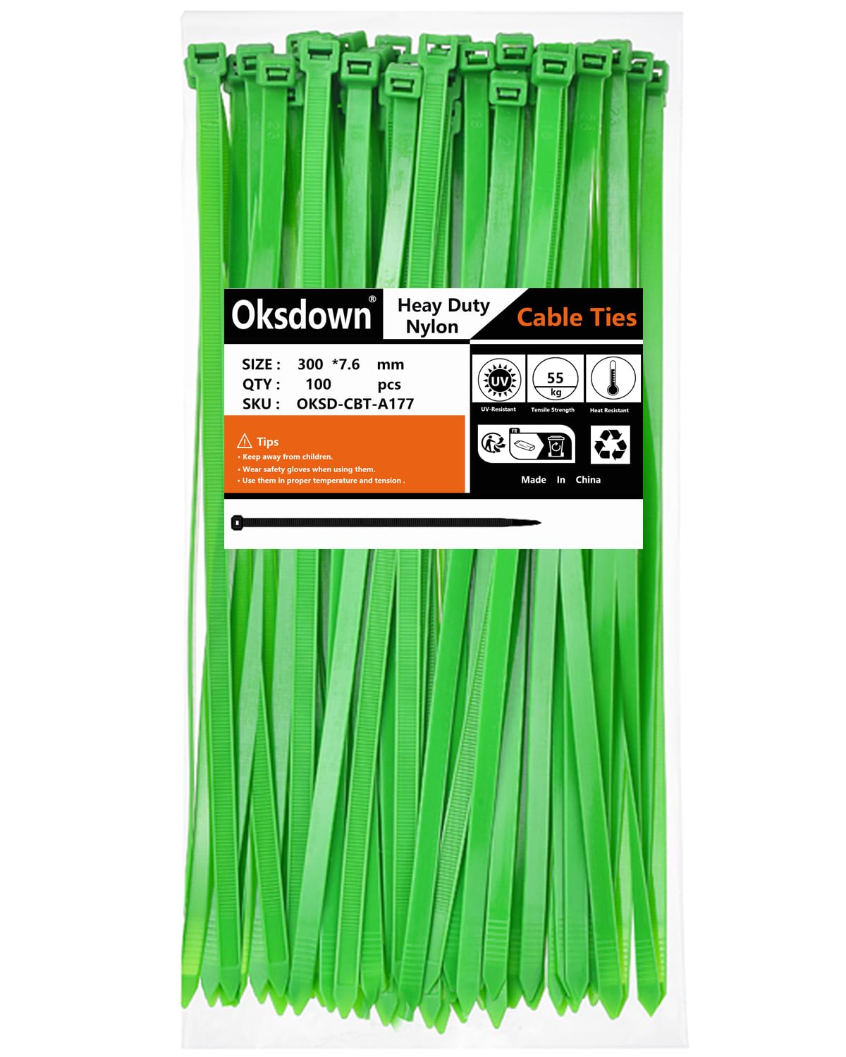 100 Pack Black Plastic Cable Ties 300mm×3.6mm Heavy Duty Strong Nylon Premium Self Locking 12 inch/30 cm Long Zip Tie Wraps