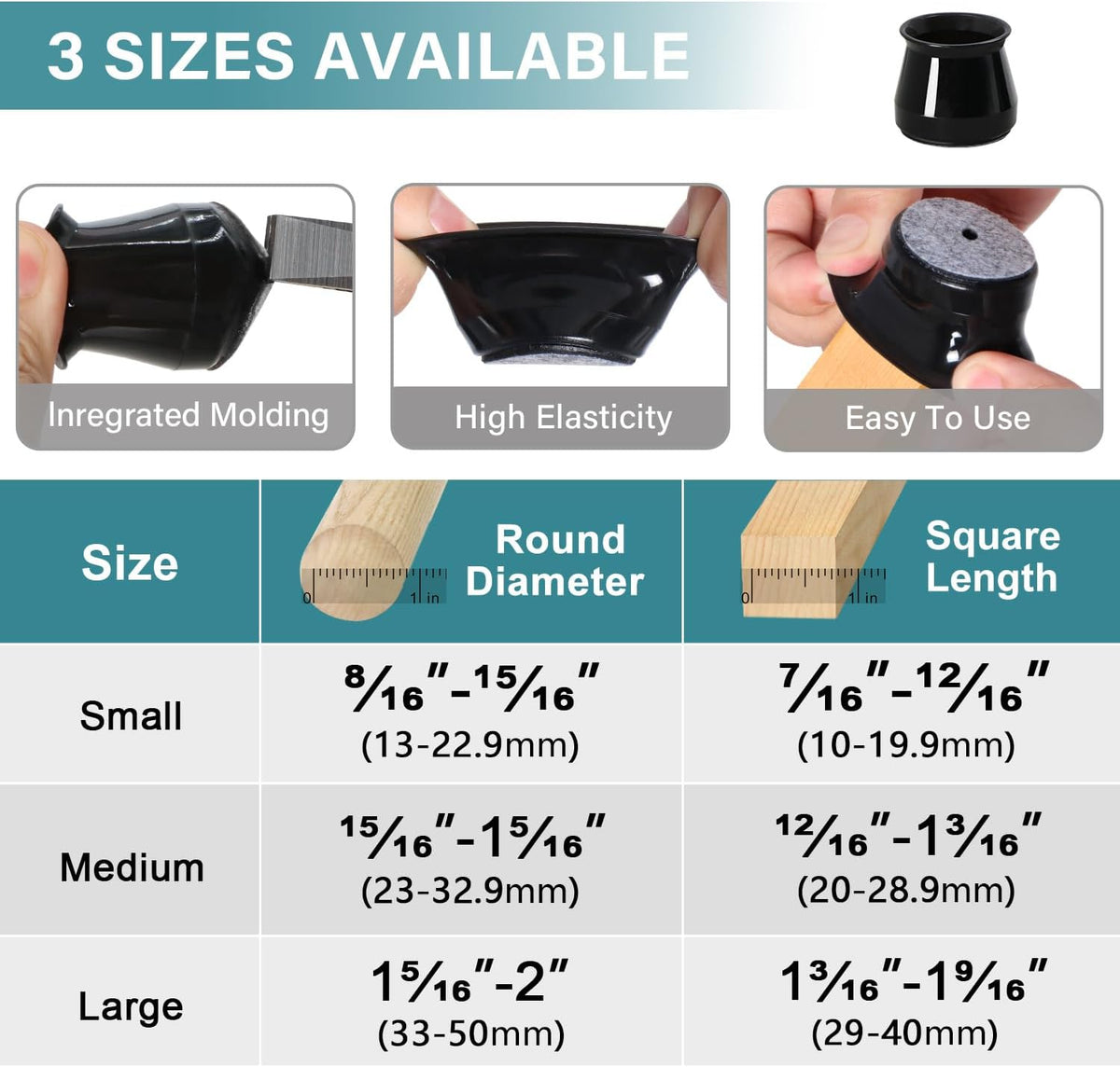24 Pcs Chair Leg Floor Protectors Round