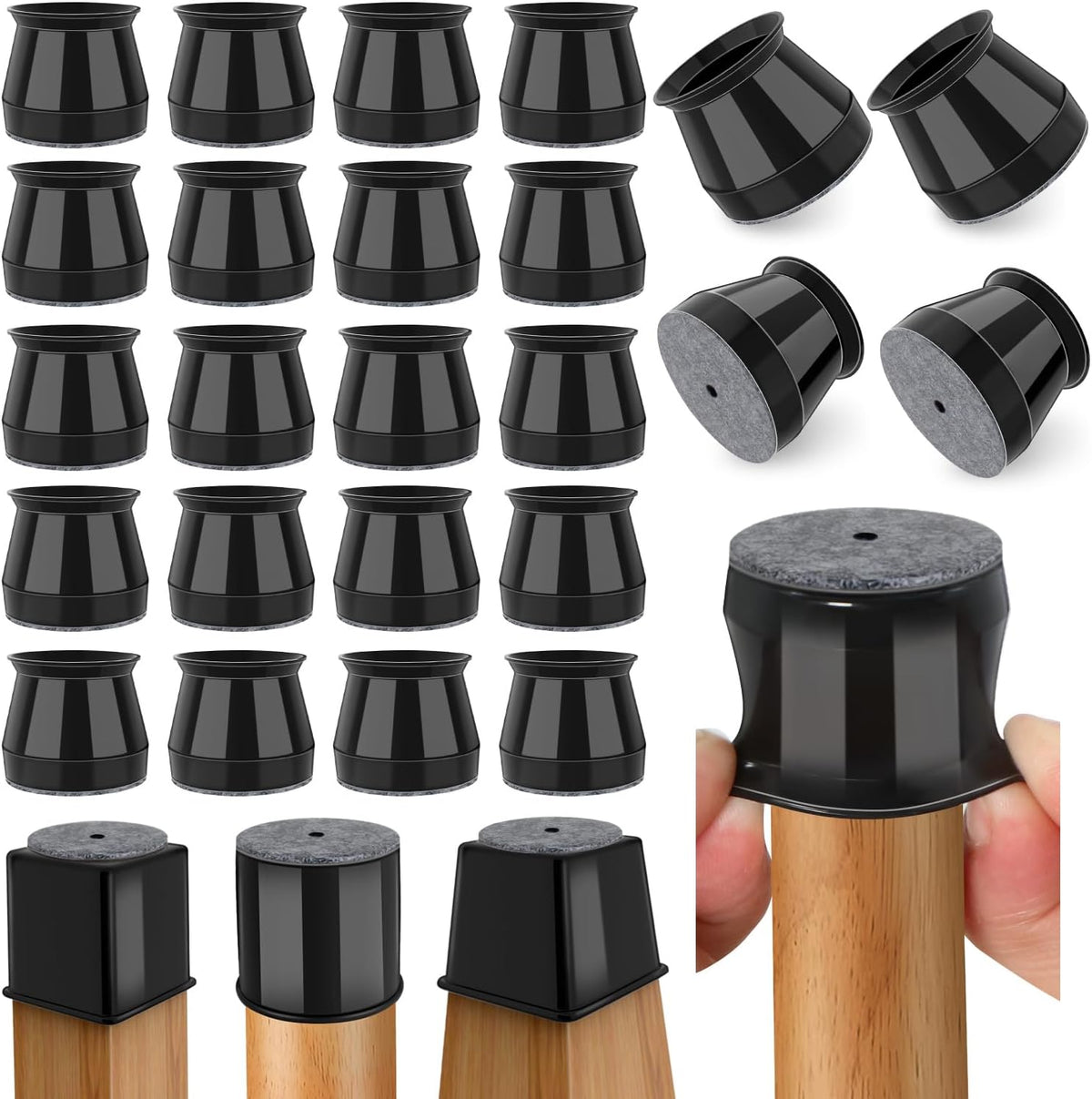 24 Pcs Chair Leg Floor Protectors Round