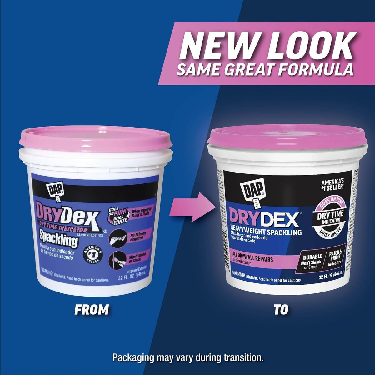 1 qt DAP 12330 DryDex Interior/Exterior Spackling- Pack of 2