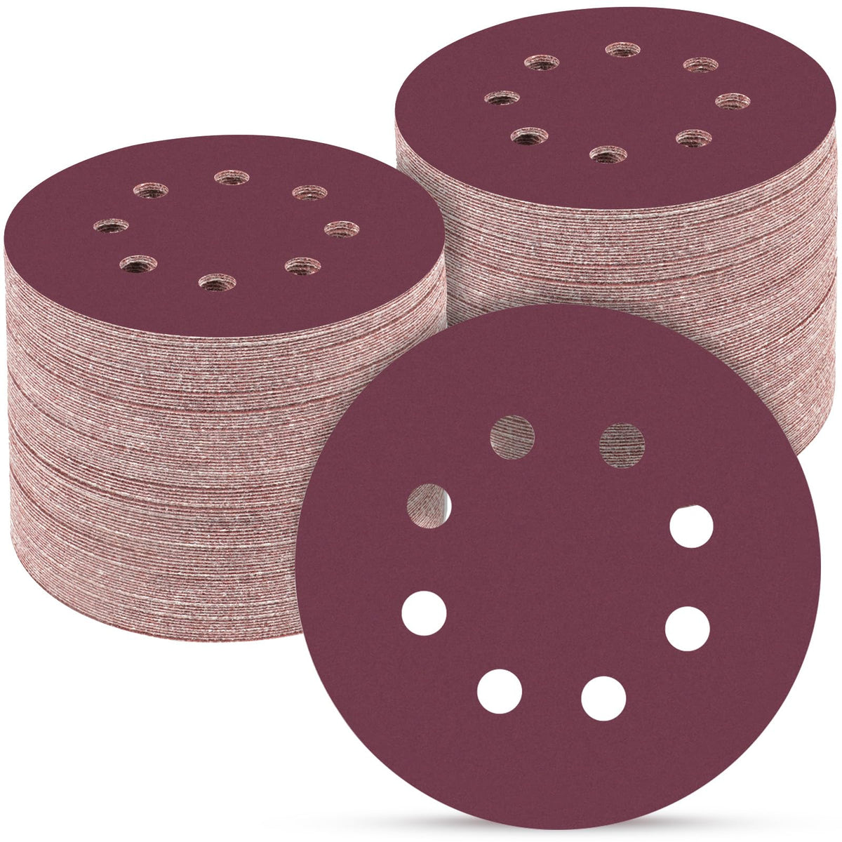 100PCS 5 Inch Sanding Discs 80 Grit Sandpaper for Orbital Sander