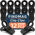 12 Pack Chip Clips, Chip Bag Clips for Kitchen, Black