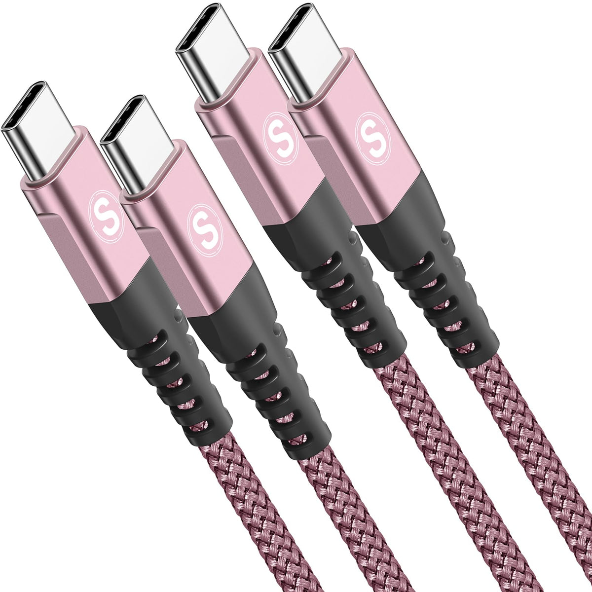 2-Pack 2m 60W USB C to USB C Charger Cable, PD Type C Super Fast Charging for iPhone 17 air 16 15 MacBook iPad Pro, Samsung Flip Fold 7 6 5 S26 S25 S24 S23 Ultra, Steam Deck, Nintendo Switch etc