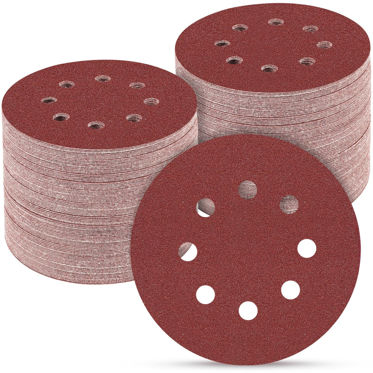 100PCS 5 Inch Sanding Discs 80 Grit Sandpaper for Orbital Sander