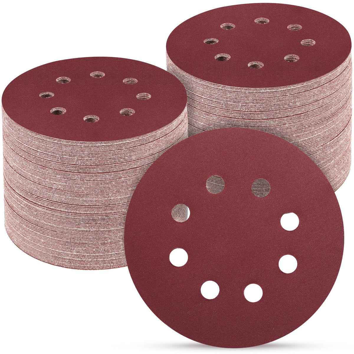 100PCS 5 Inch Sanding Discs 80 Grit Sandpaper for Orbital Sander