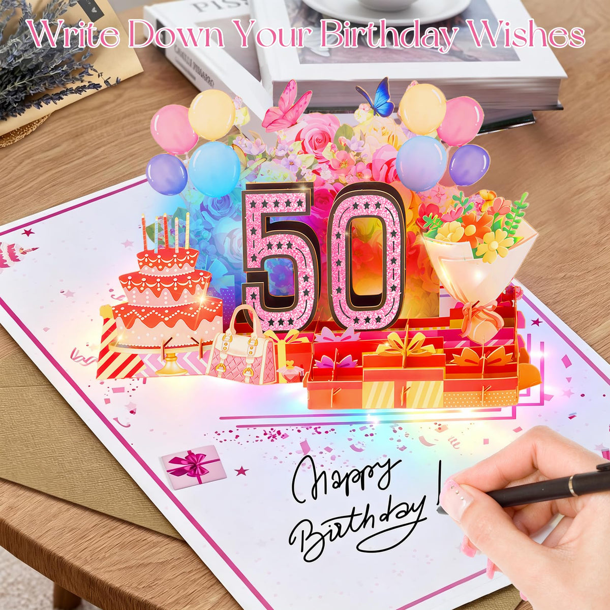16th Birthday Card for Girls Her, 3D Pop Up Music Birthday Card with Lights, 16 Year Old Women Funny Birthday Decorations, Back in 2010, Rose Gold Gift for Daughter Sister Friend