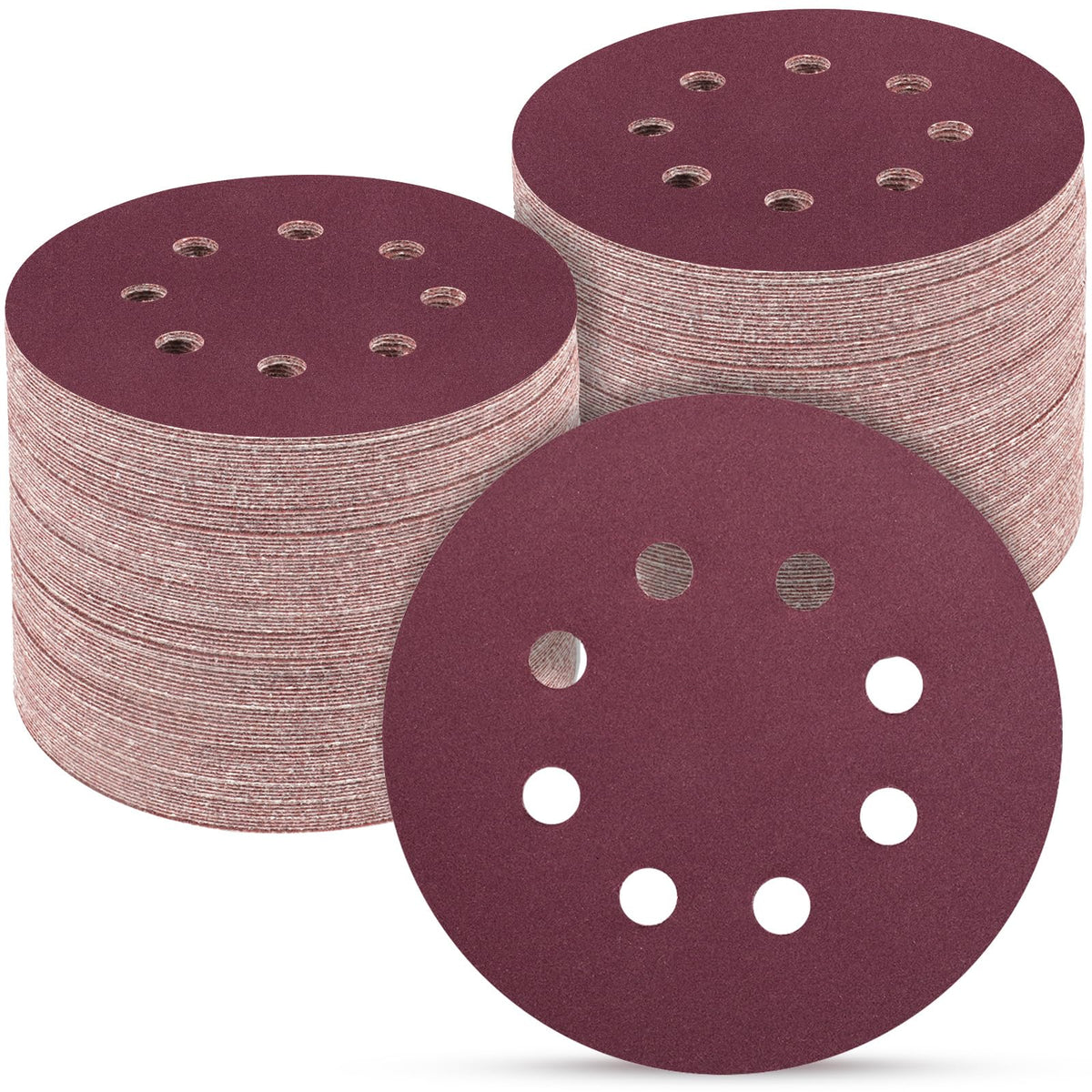 100PCS 5 Inch Sanding Discs 80 Grit Sandpaper for Orbital Sander