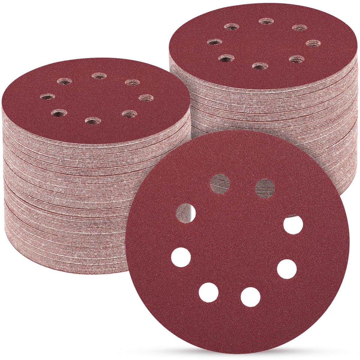100PCS 5 Inch Sanding Discs 80 Grit Sandpaper for Orbital Sander