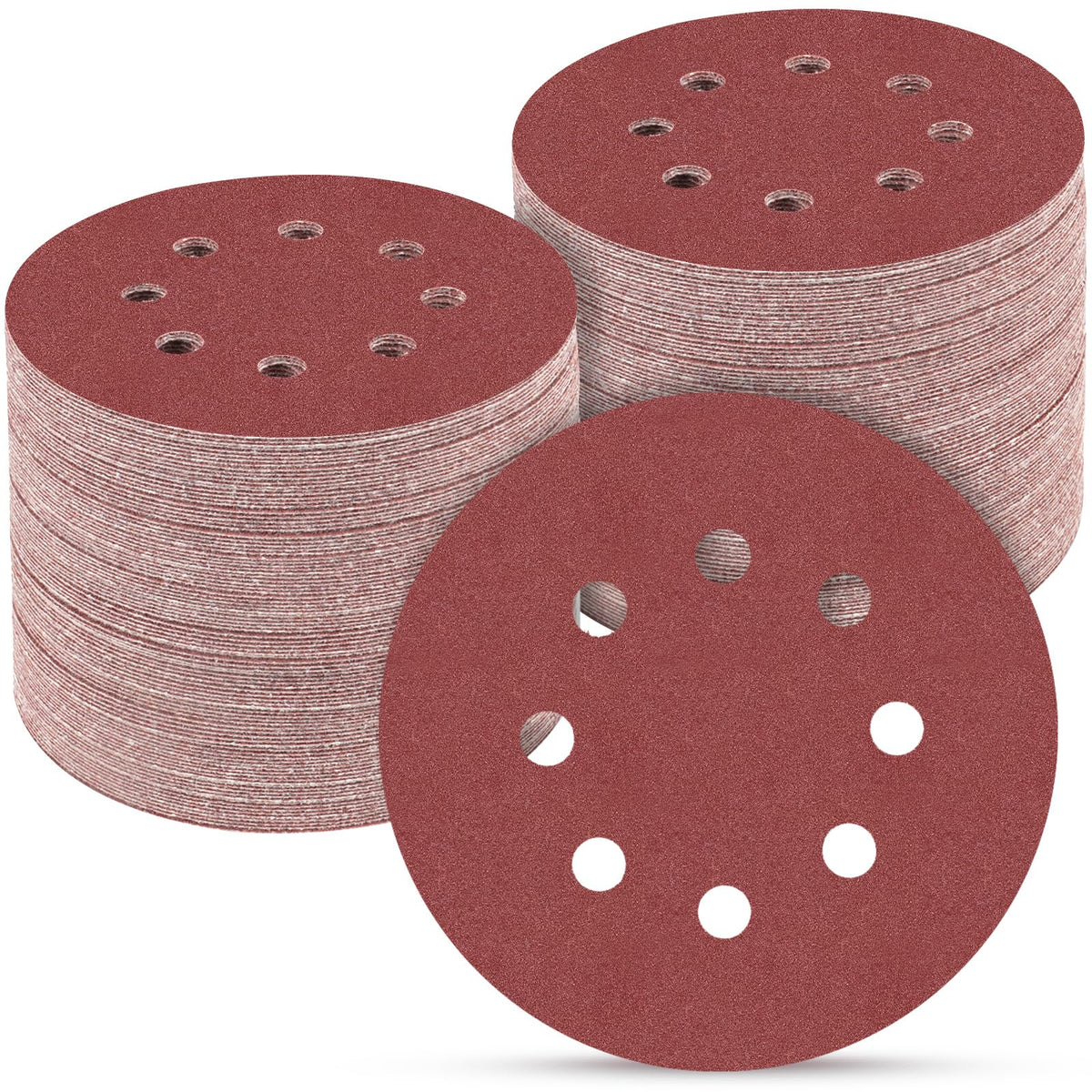 100PCS 5 Inch Sanding Discs 80 Grit Sandpaper for Orbital Sander
